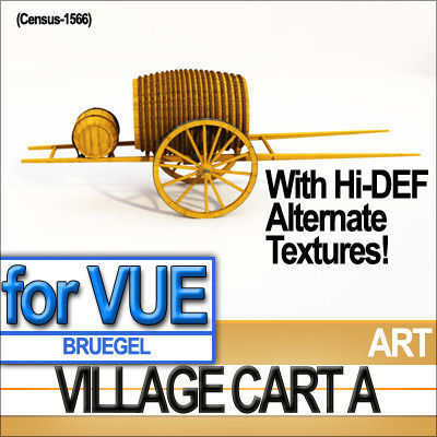 Bruegel Village Cart A 3D model_7