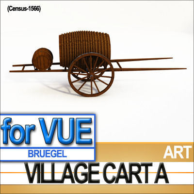 Bruegel Village Cart A 3D model_2