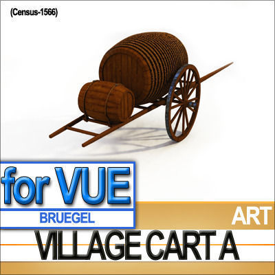 Bruegel Village Cart A 3D model_3