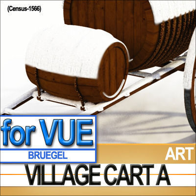 Bruegel Village Cart A 3D model_4