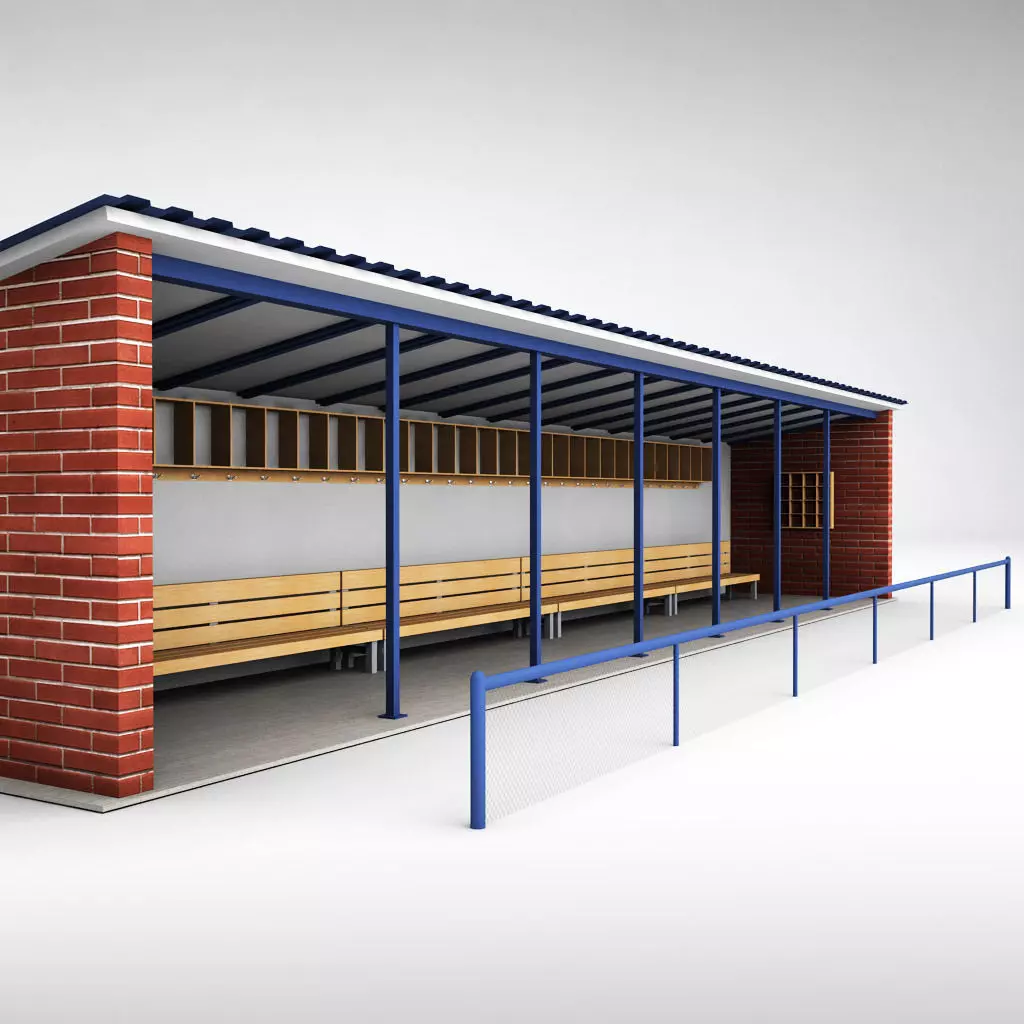 Baseball stadium dugout bench 3D model