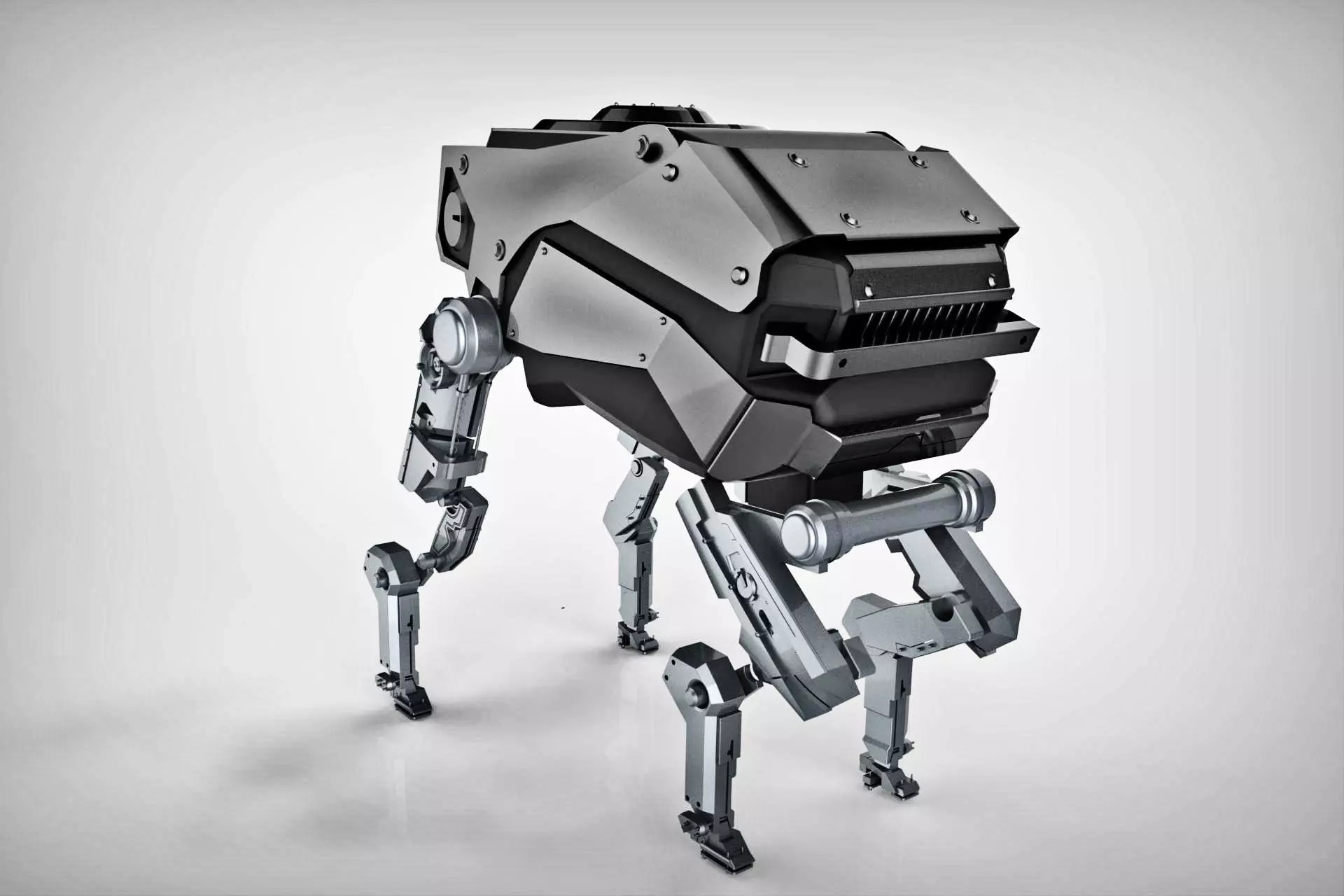 indstrobo futuristic robot on wheels 3D model