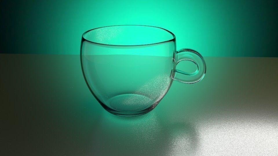 Realistic Cup with animated water 3D model_4