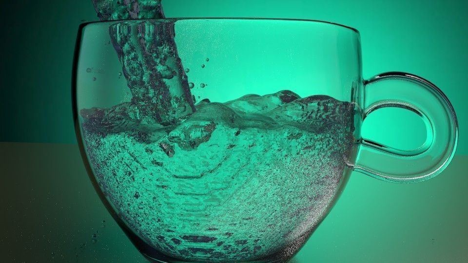 Realistic Cup with animated water 3D model_2