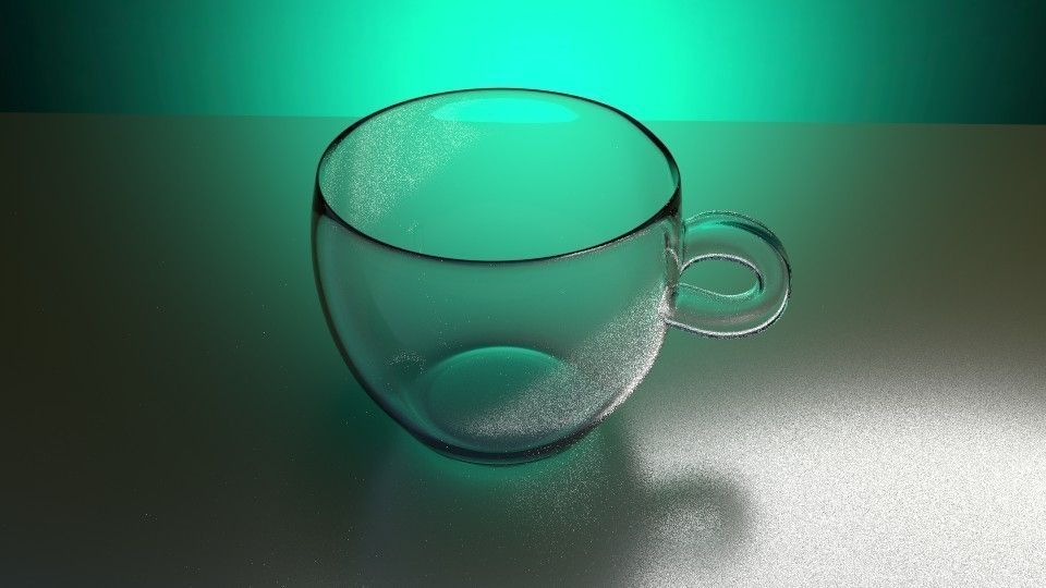 Realistic Cup with animated water 3D model_3
