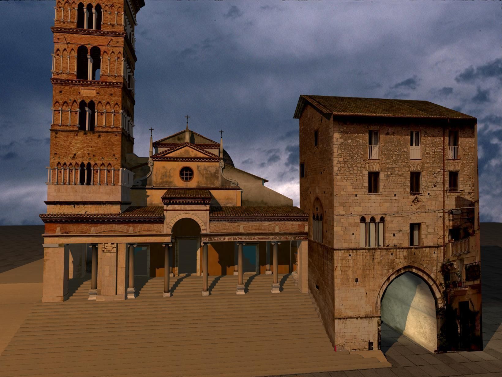 Romanic StyleCathedral 3D model_1