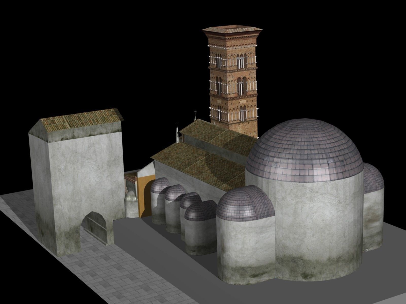 Romanic StyleCathedral 3D model_2
