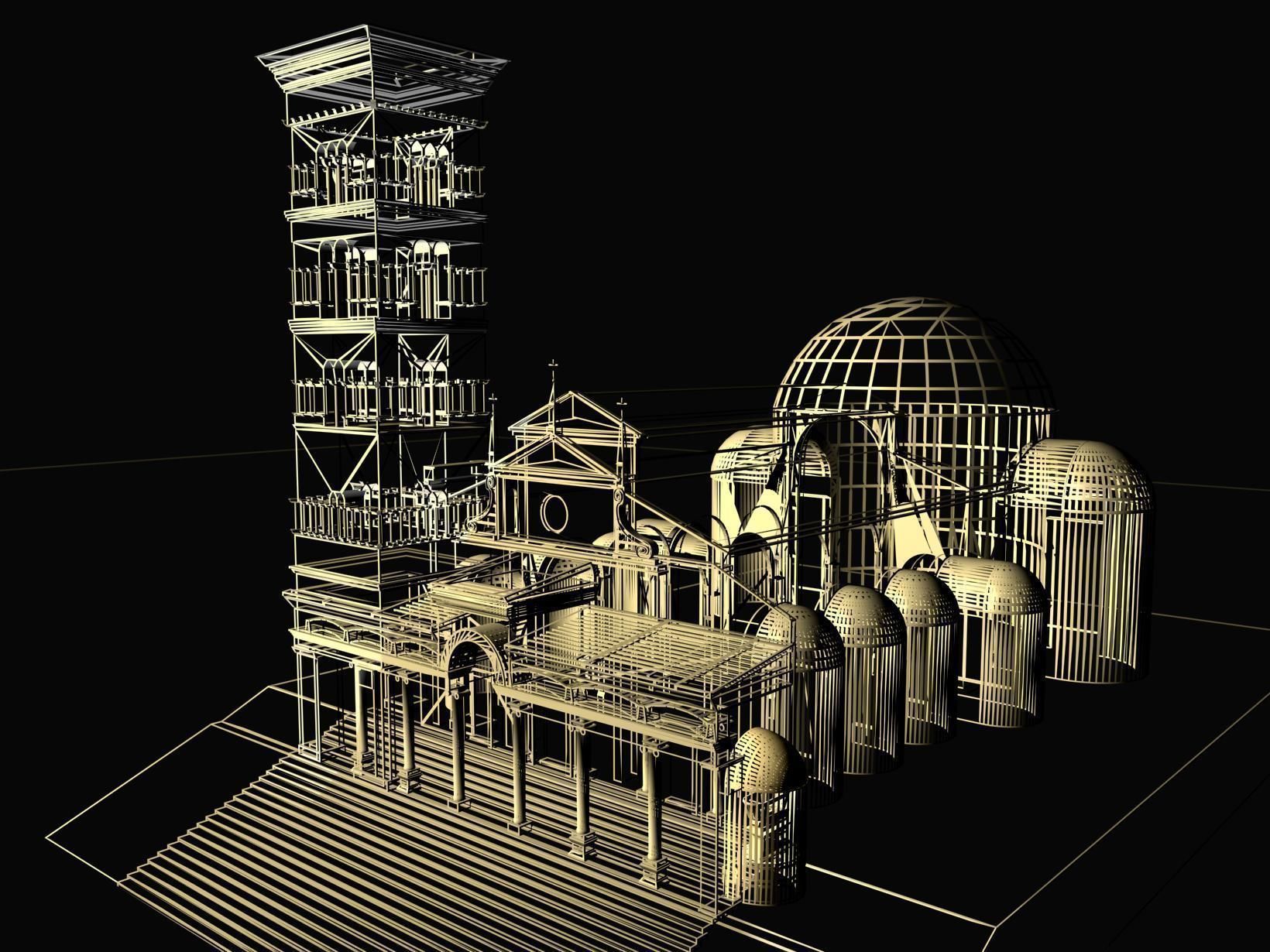 Romanic StyleCathedral 3D model_4