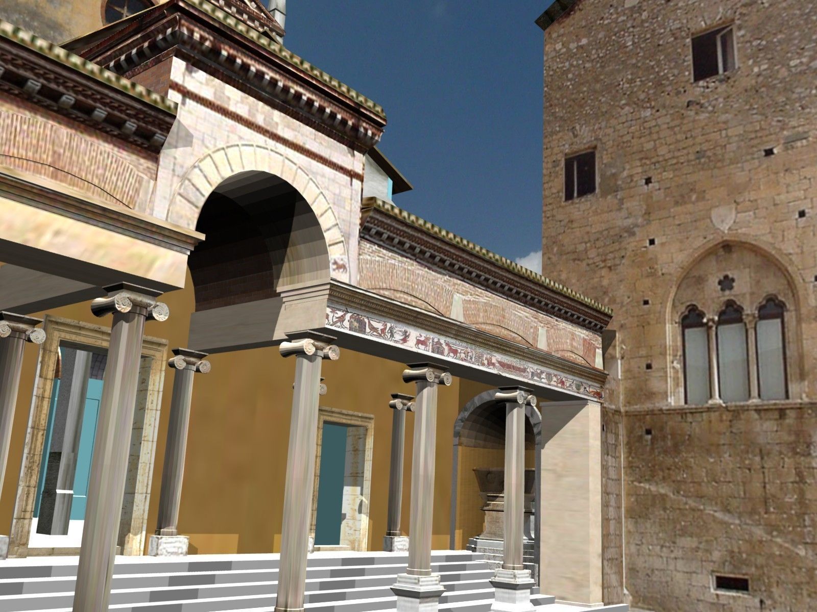 Romanic StyleCathedral 3D model_12