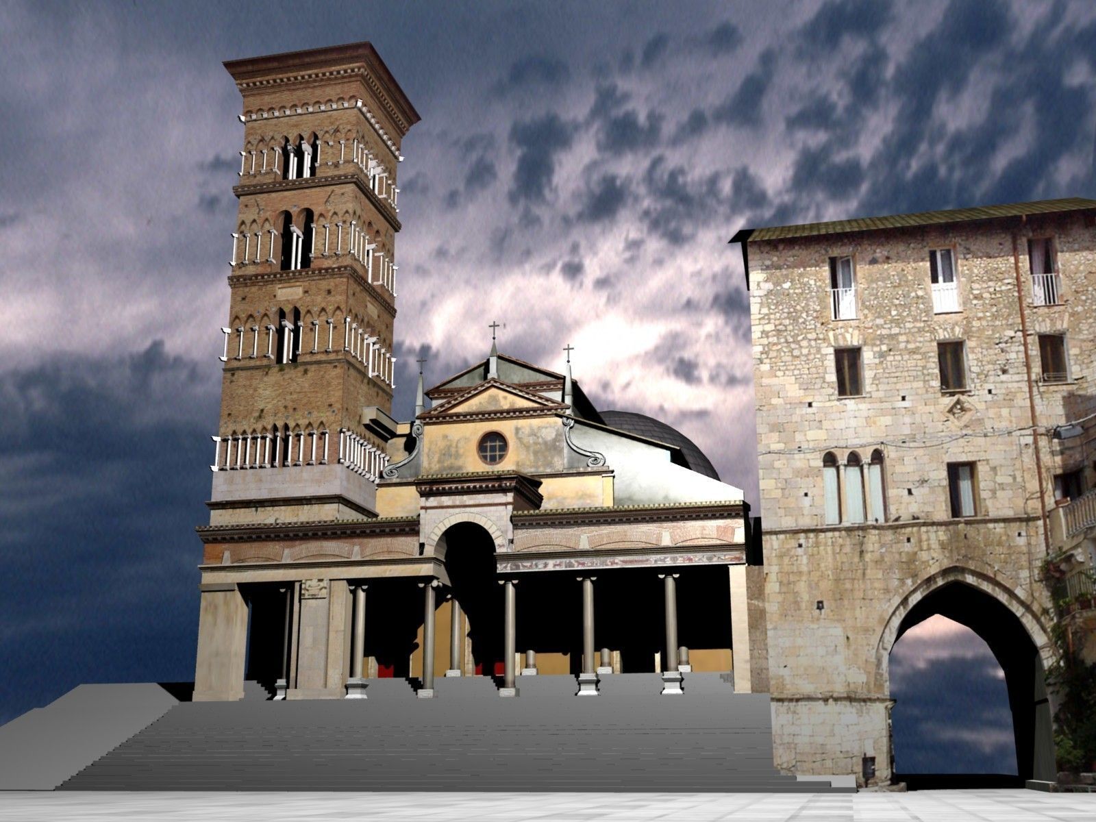 Romanic StyleCathedral 3D model_11
