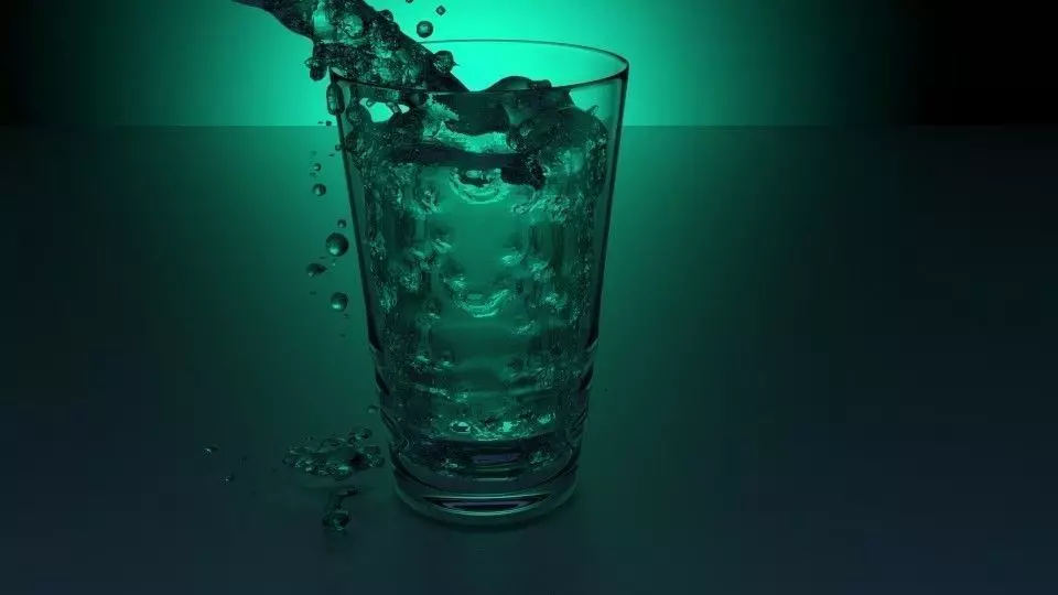 Realistic Glass with animated water 3D model_0