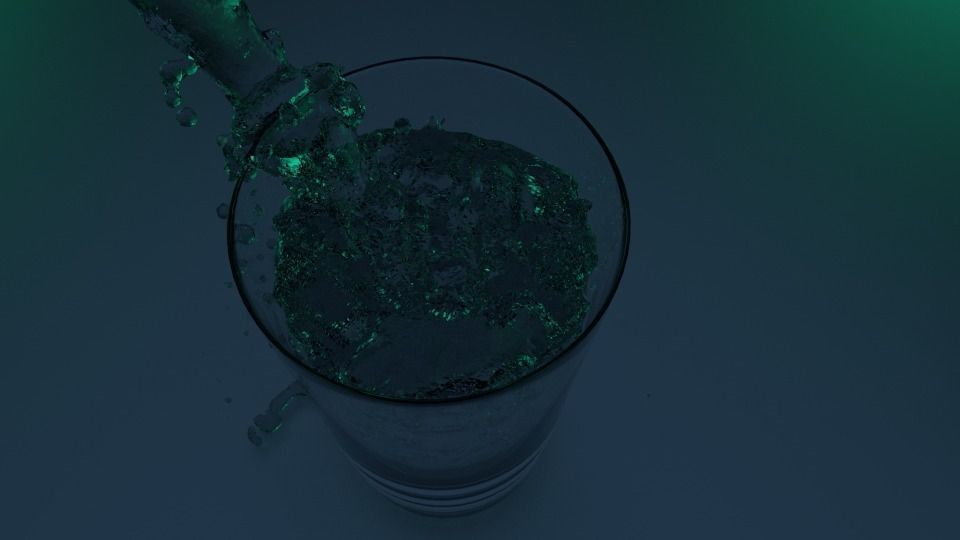 Realistic Glass with animated water 3D model_9