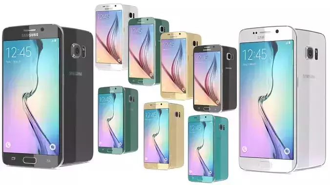 Samsung Galaxy S6 and S6 Edge 9 model 5 Colour Collection 3dsMax 3D model