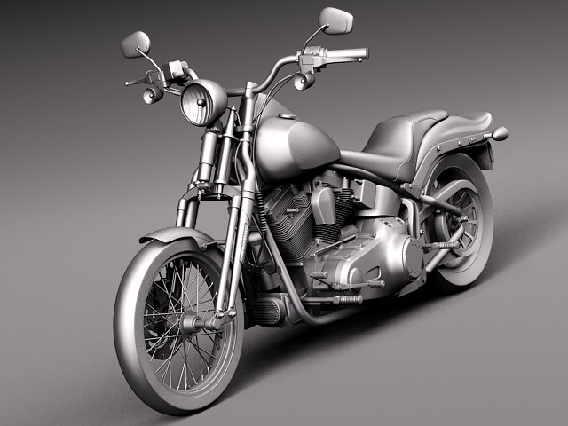 Harley Davidson Softail Springer 2006-2012 3D model_8