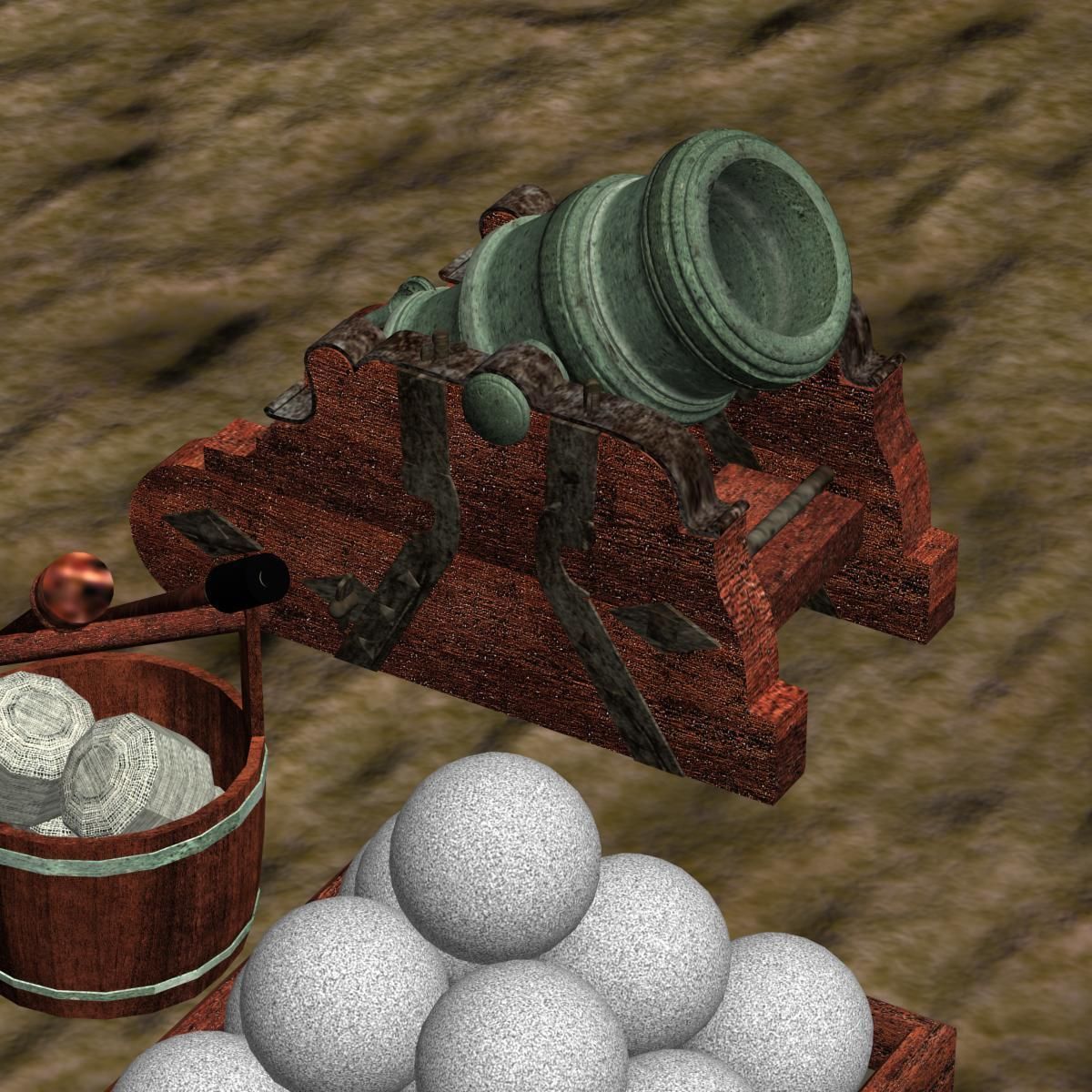 Howitzer 365-06 500lbs Low-poly 3D model_5