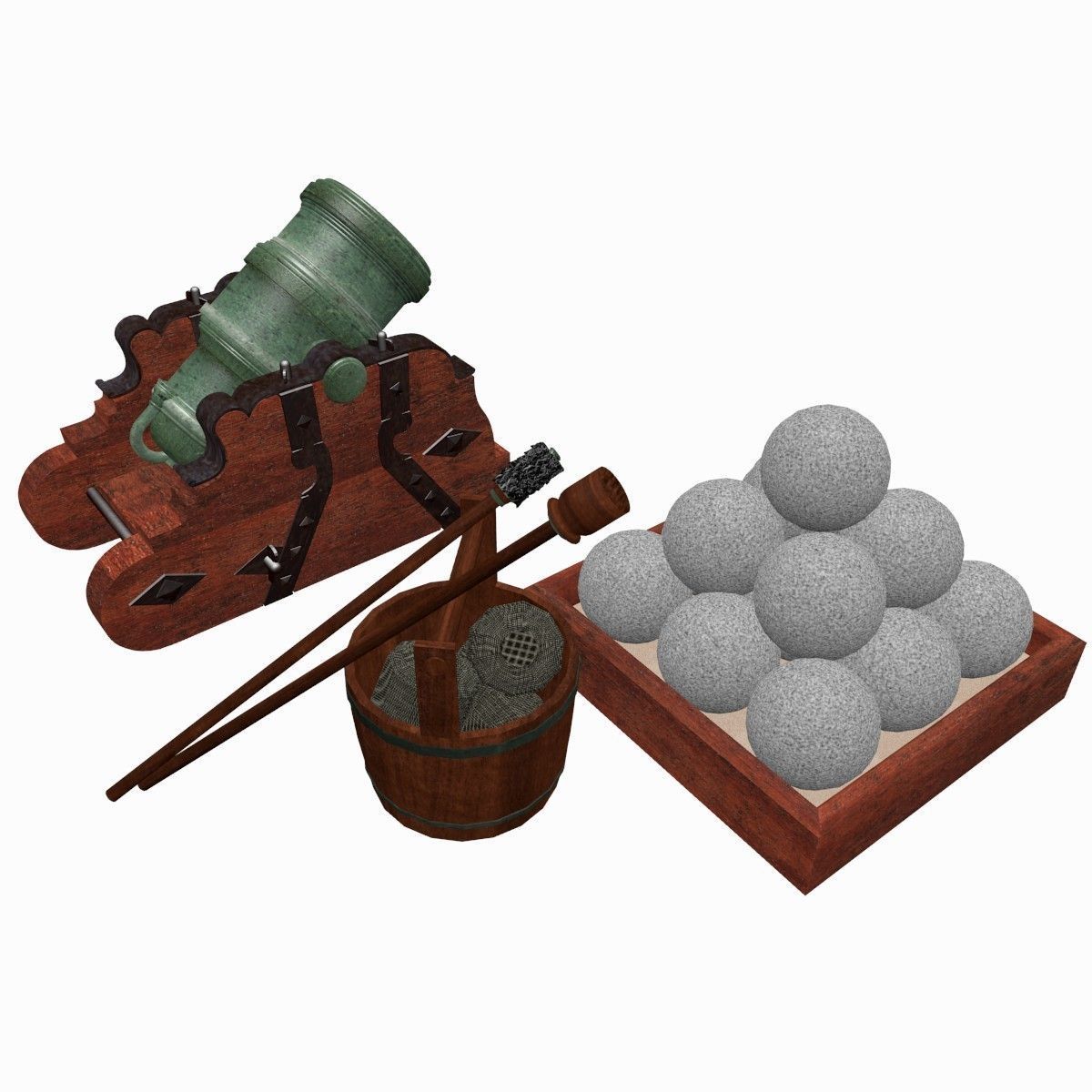 Howitzer 365-06 500lbs Low-poly 3D model_1