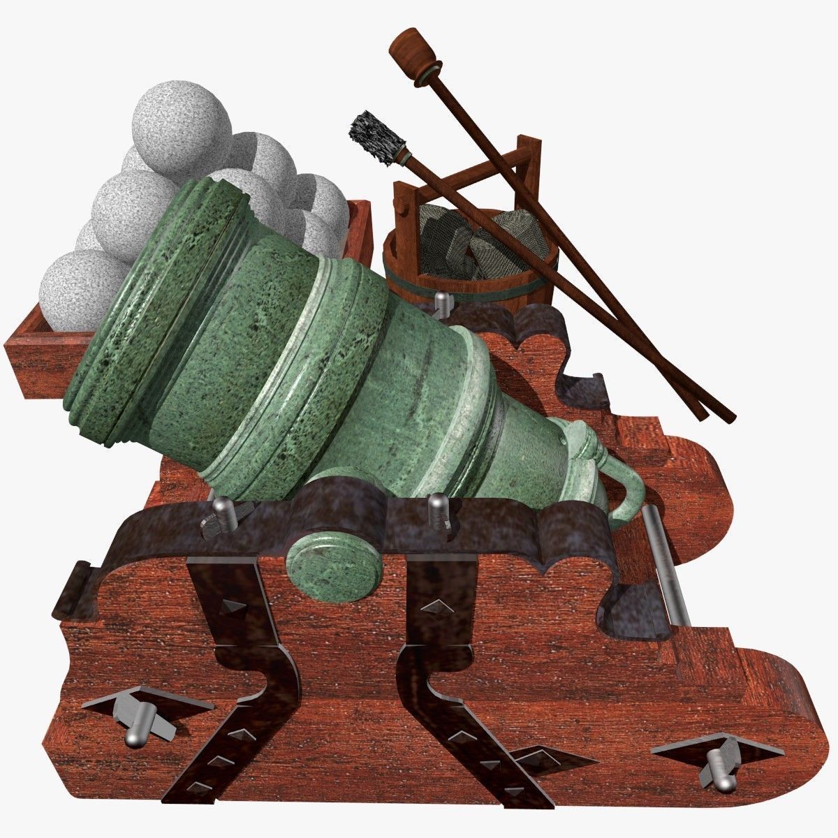 Howitzer 365-06 500lbs Low-poly 3D model_3