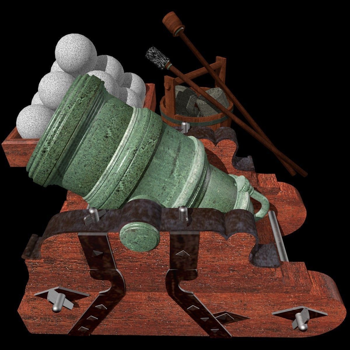 Howitzer 365-06 500lbs Low-poly 3D model_10