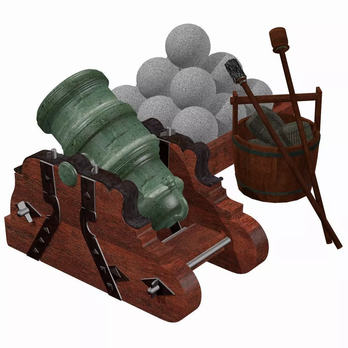 Howitzer 365-06 500lbs Low-poly 3D model_0