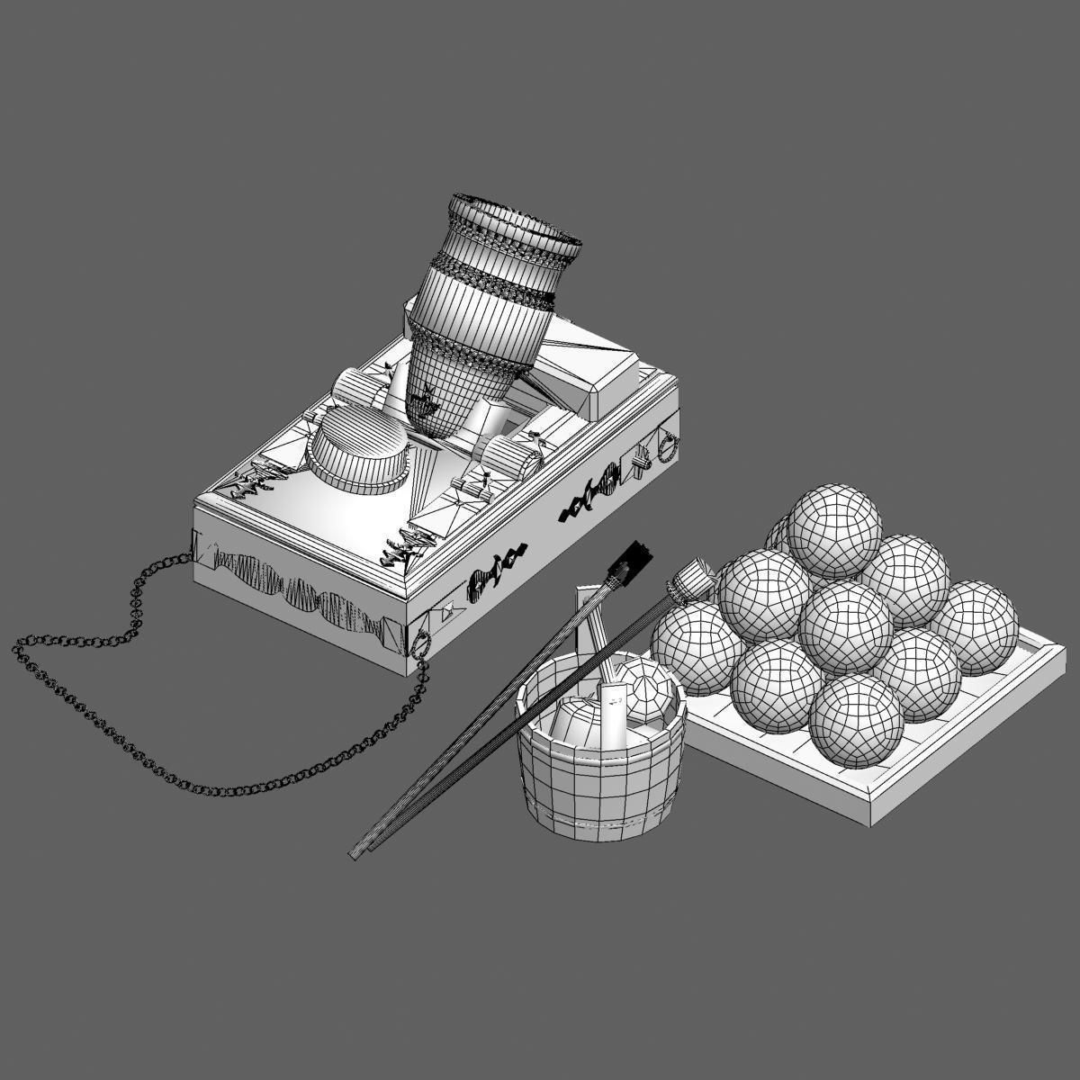 Mortar 500lbs Low-poly 3D model_10