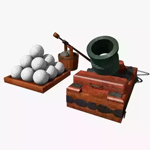 Mortar 500lbs Low-poly 3D model