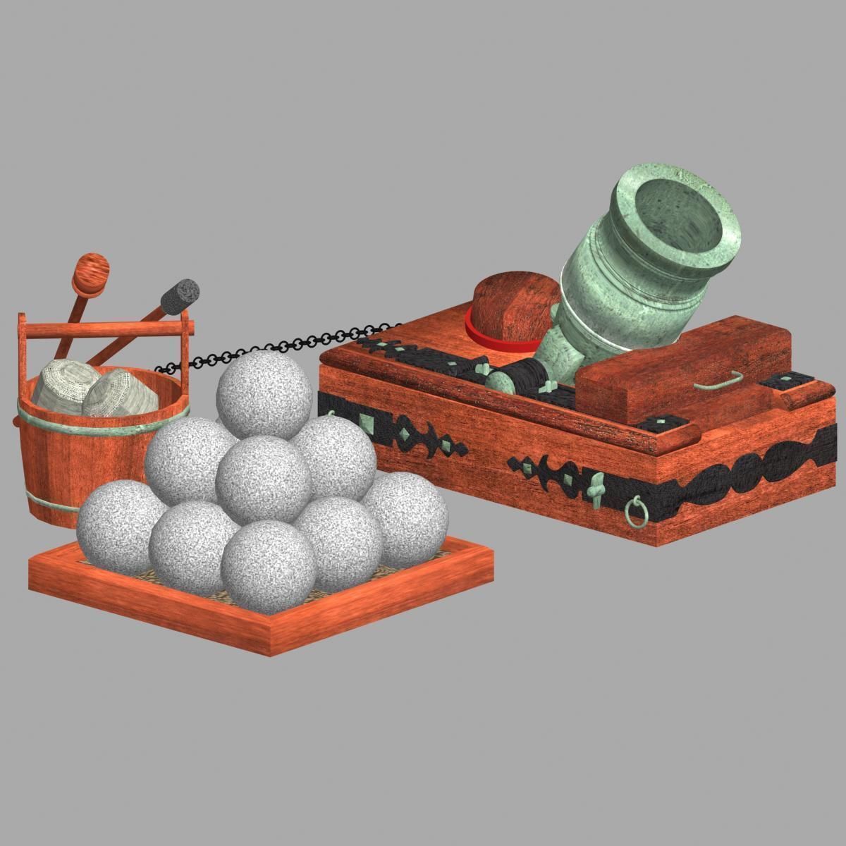 Mortar 500lbs Low-poly 3D model_3