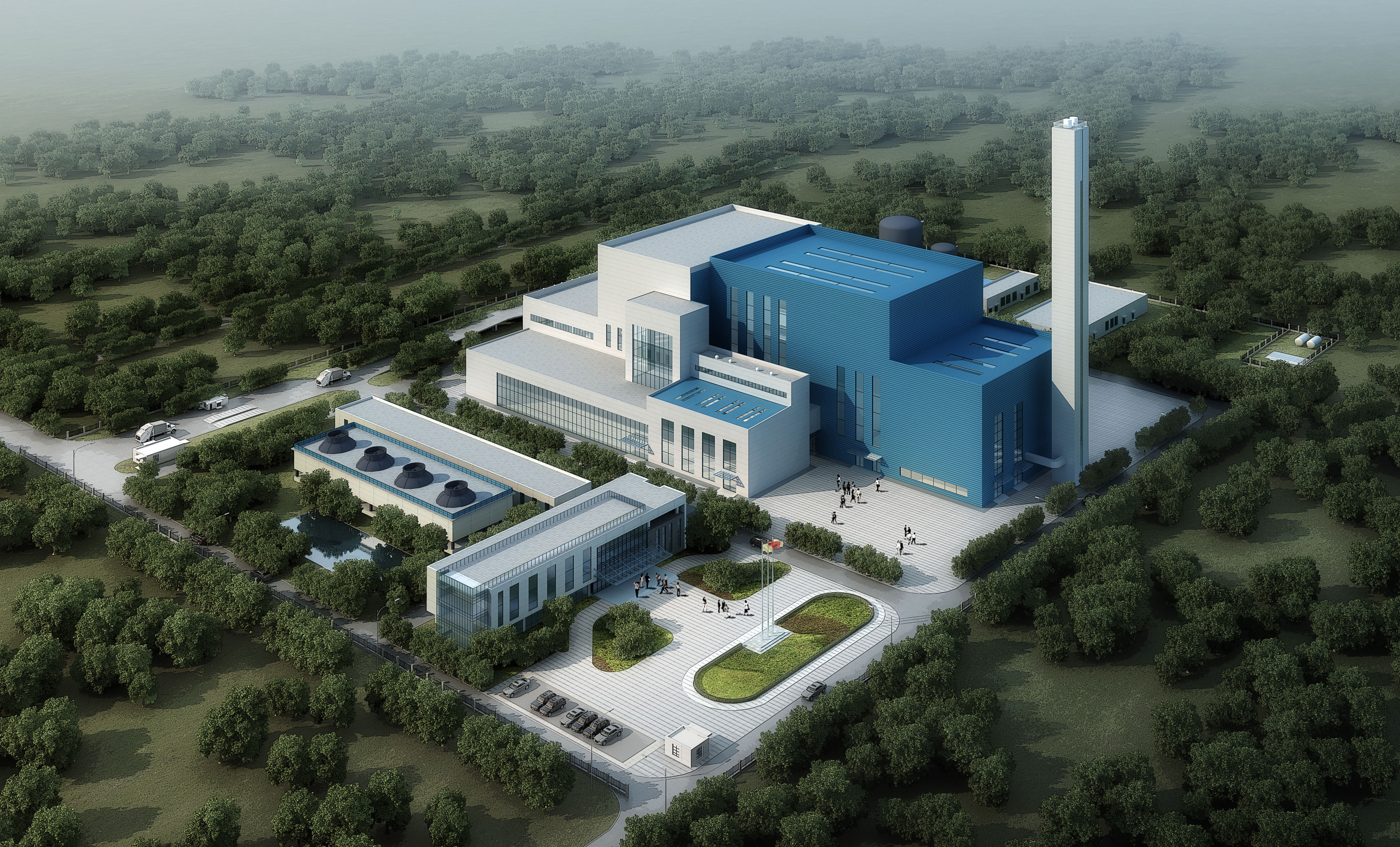 Incineration plant 3D Model MAX