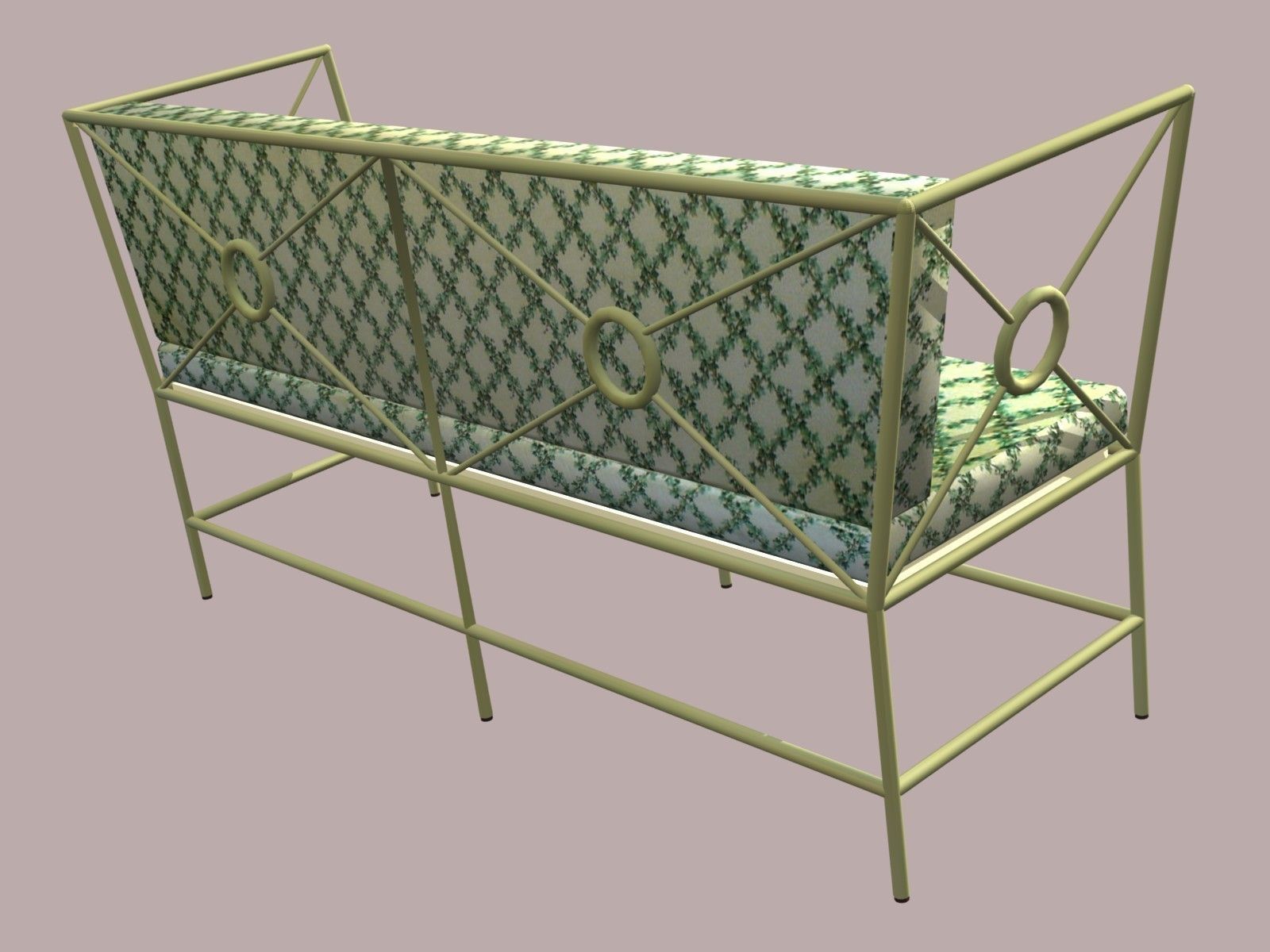 Wrought Iron Sofa Low-poly 3D model_4