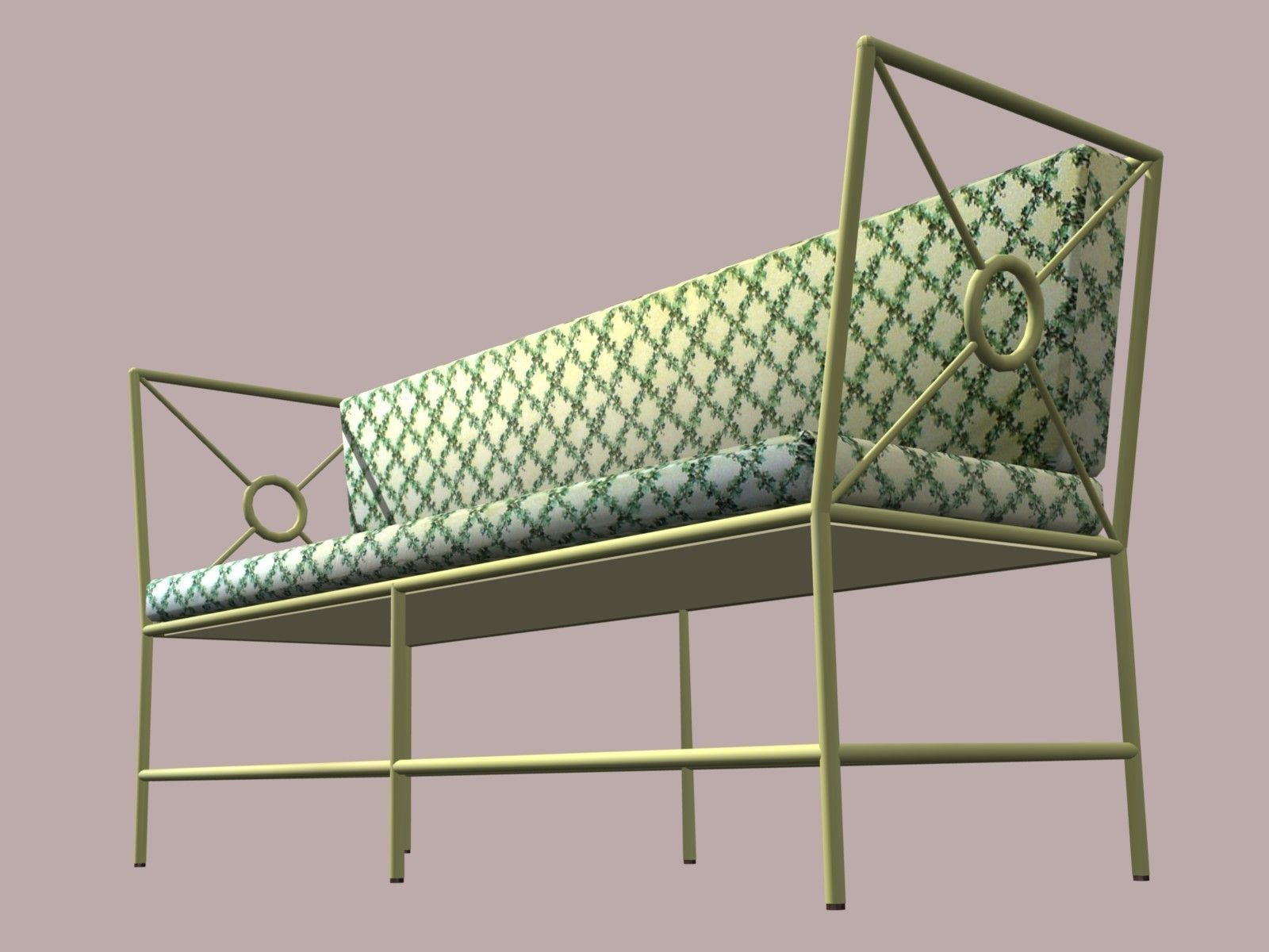 Wrought Iron Sofa Low-poly 3D model_1
