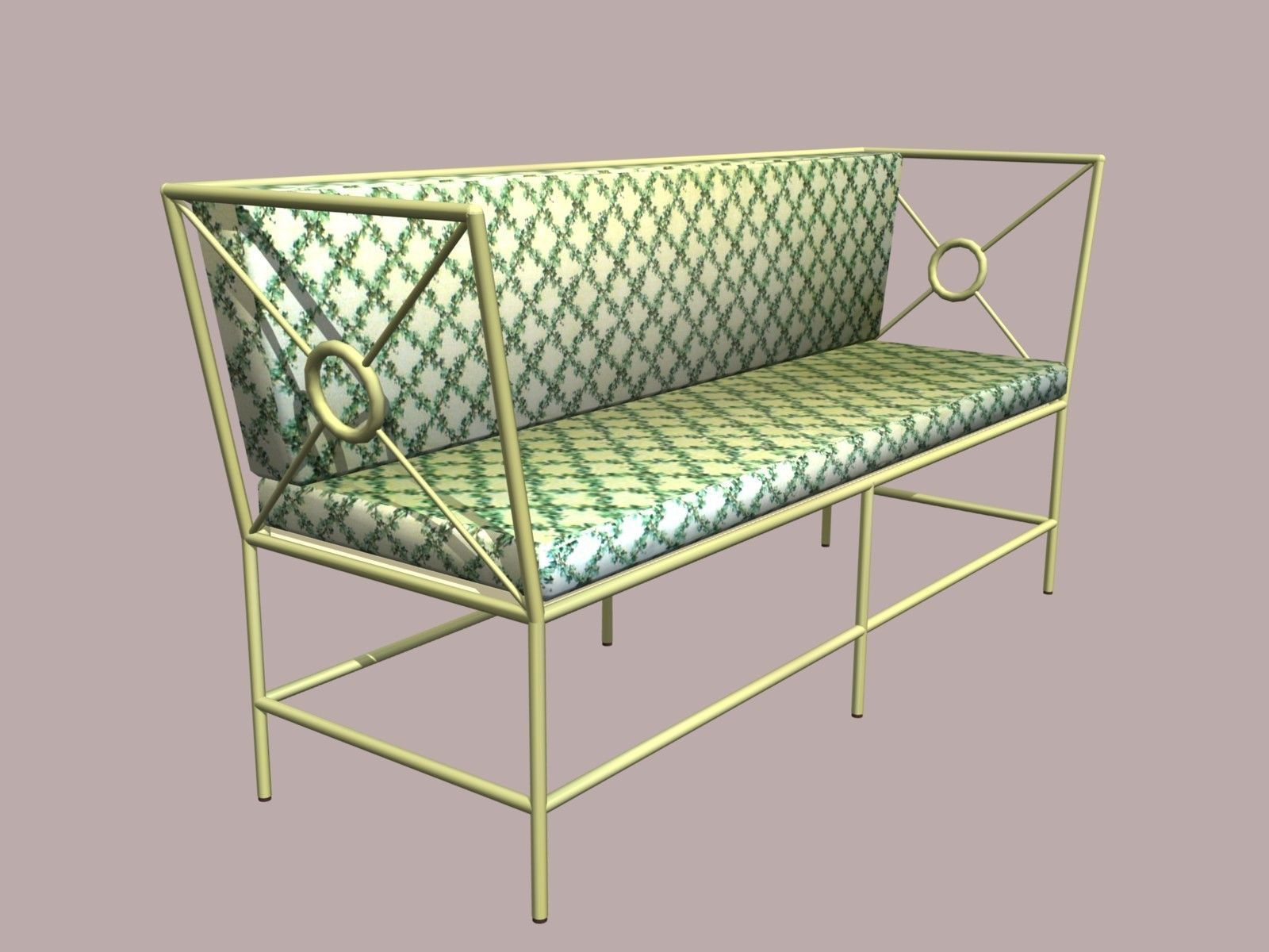 Wrought Iron Sofa Low-poly 3D model_3