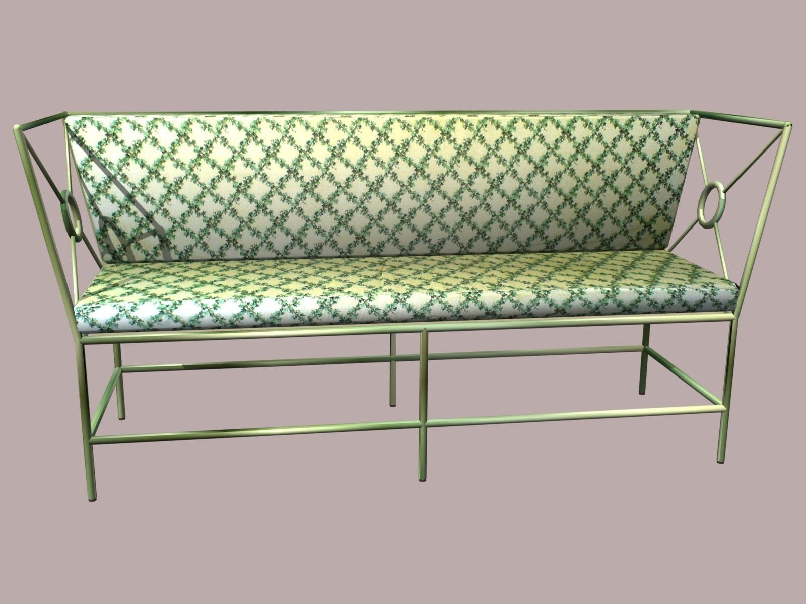 Wrought Iron Sofa Low-poly 3D model_2