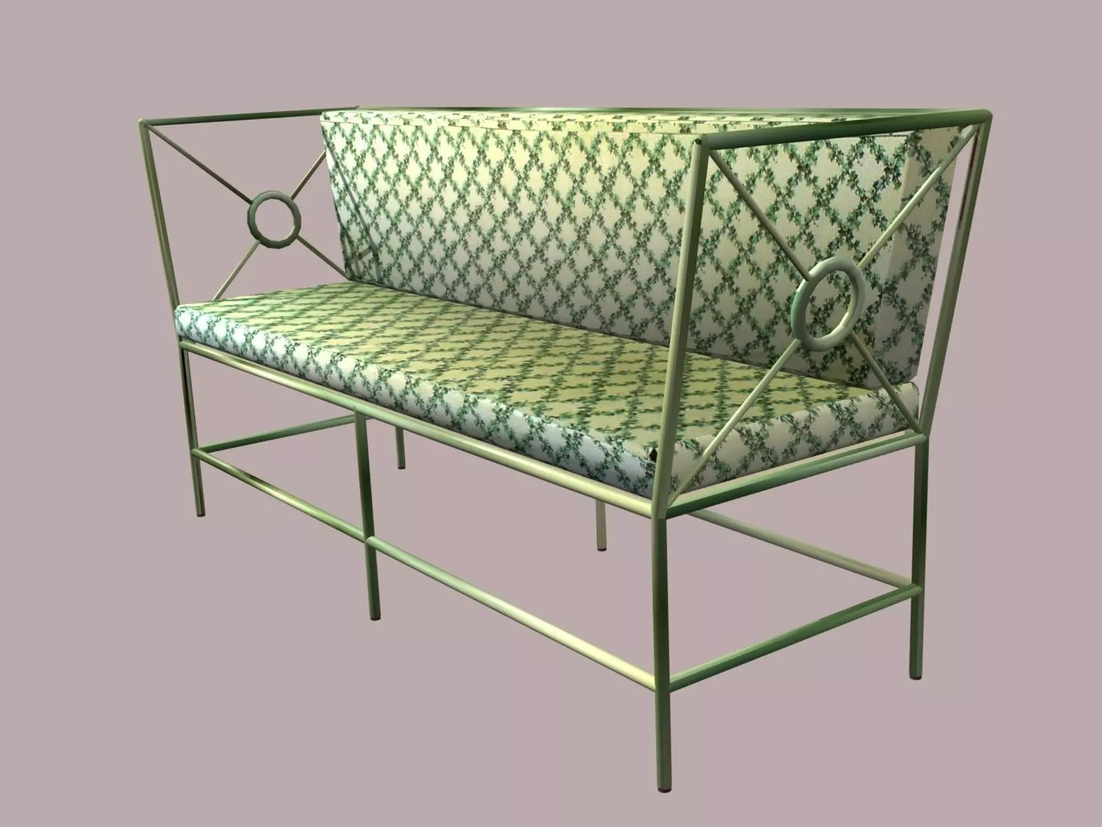 Wrought Iron Sofa Low-poly 3D model_0