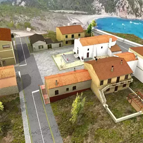 Santa Lucia Square - Italian Small Village Scene