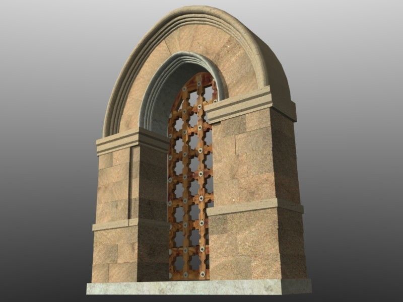 Medieval Lombard Style Portal no 2 Low-poly 3D model_6