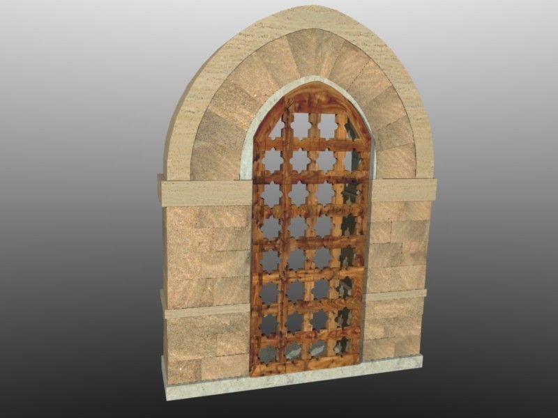 Medieval Lombard Style Portal no 2 Low-poly 3D model_2