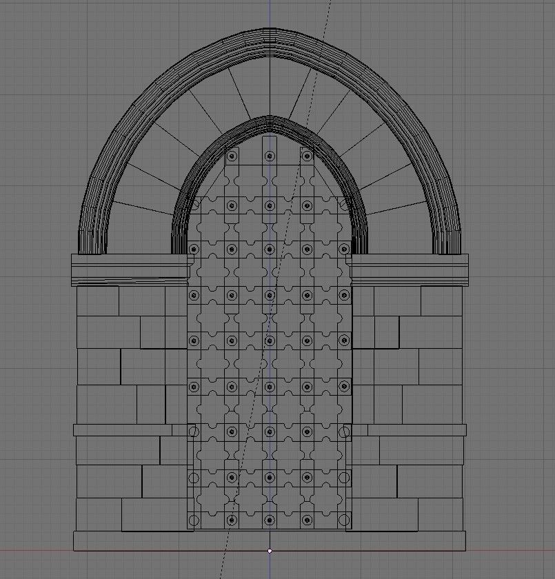 Medieval Lombard Style Portal no 2 Low-poly 3D model_5