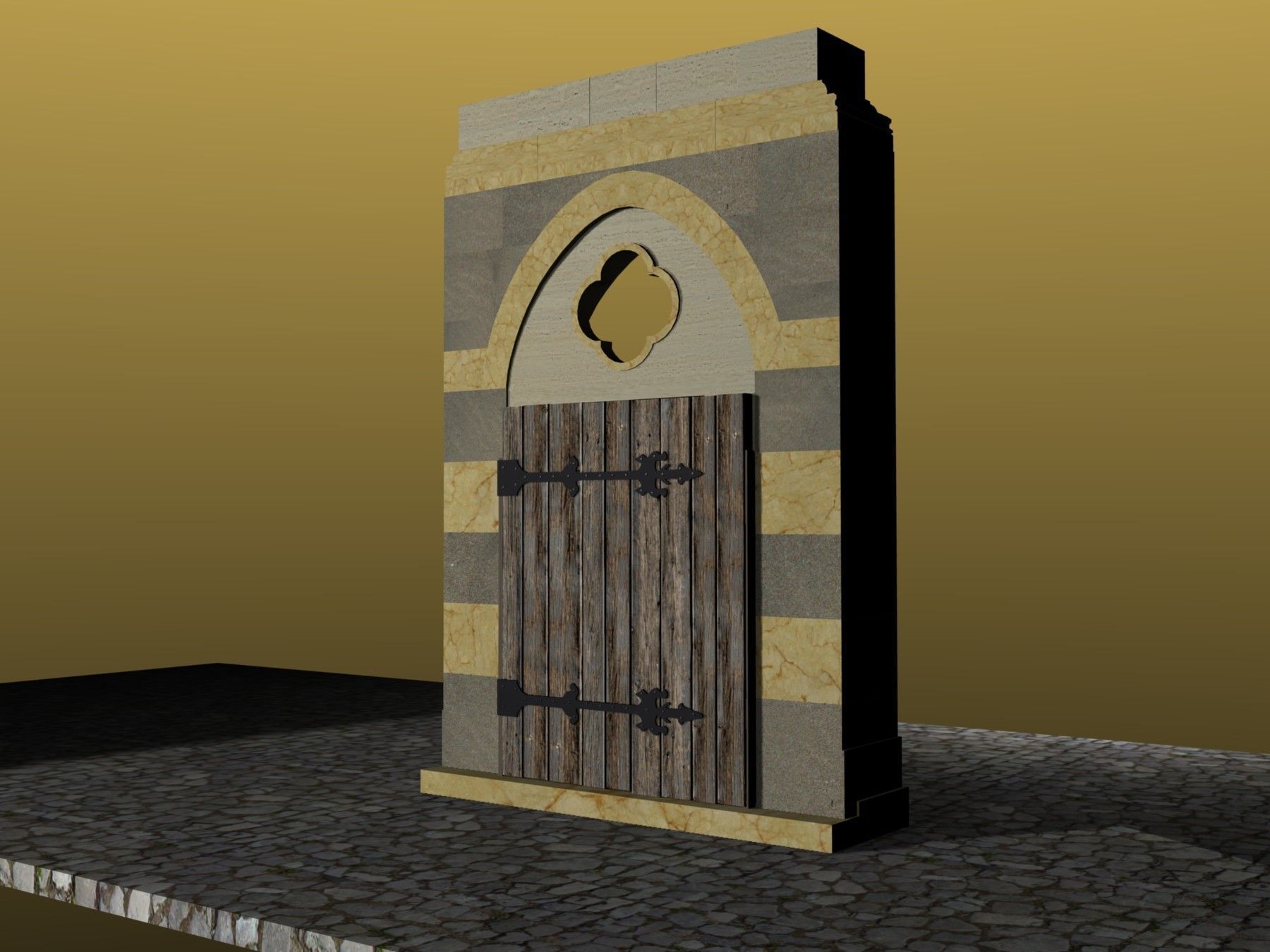 Medieval Lombard Style Portal no 3 Low-poly 3D model_3