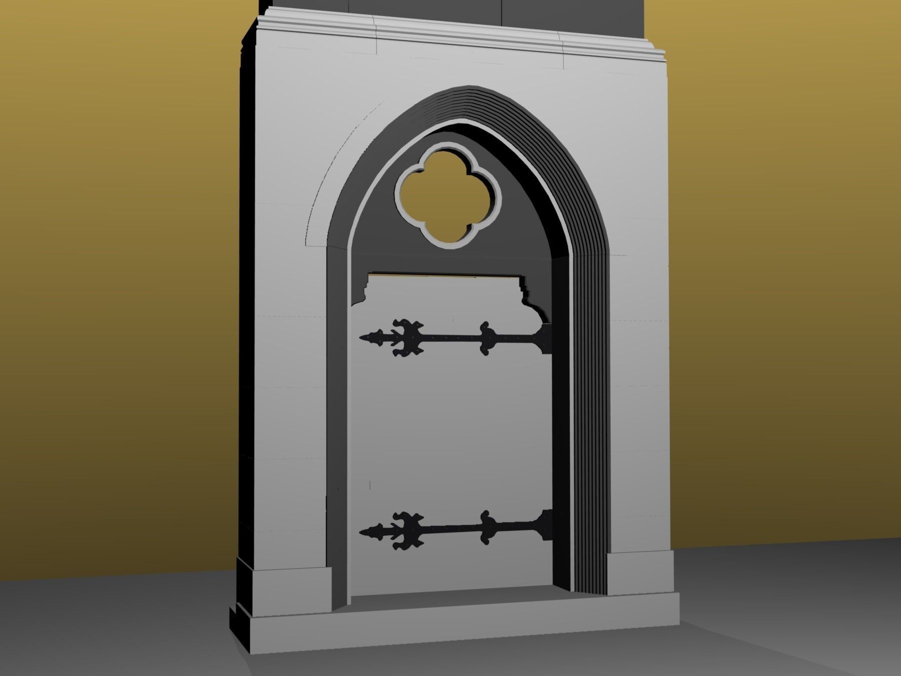 Medieval Lombard Style Portal no 3 Low-poly 3D model_4