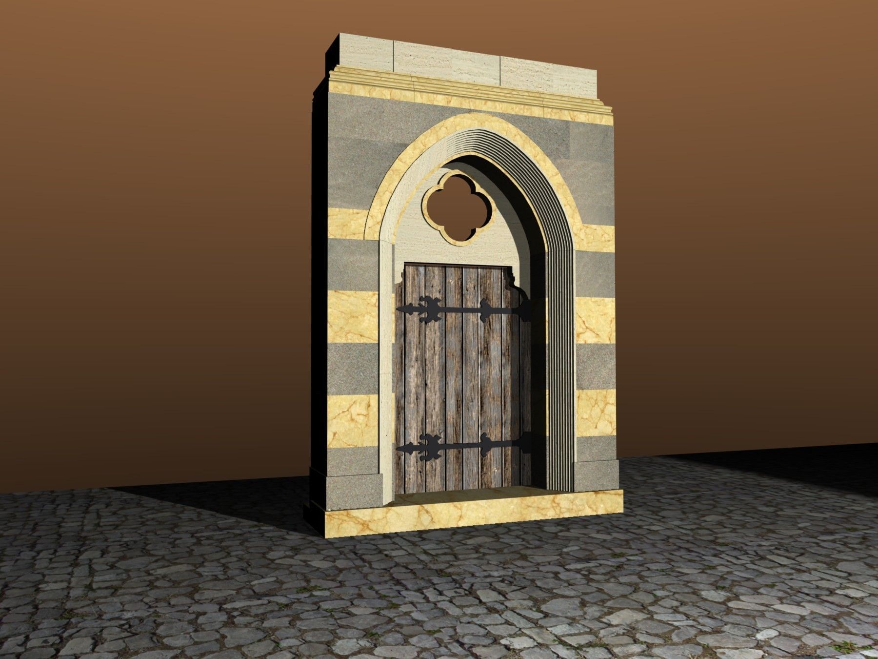 Medieval Lombard Style Portal no 3 Low-poly 3D model_2