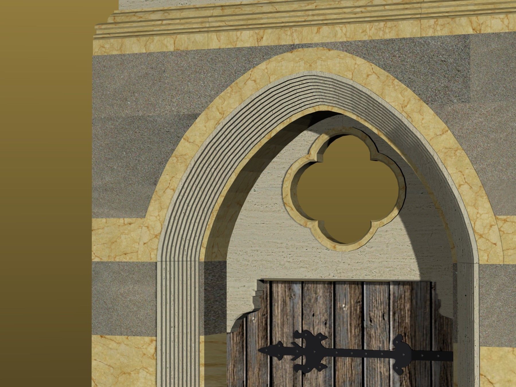 Medieval Lombard Style Portal no 3 Low-poly 3D model_1