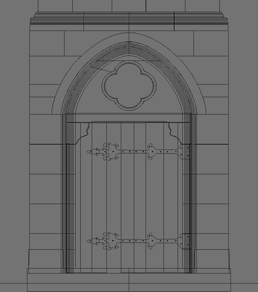 Medieval Lombard Style Portal no 3 Low-poly 3D model_5