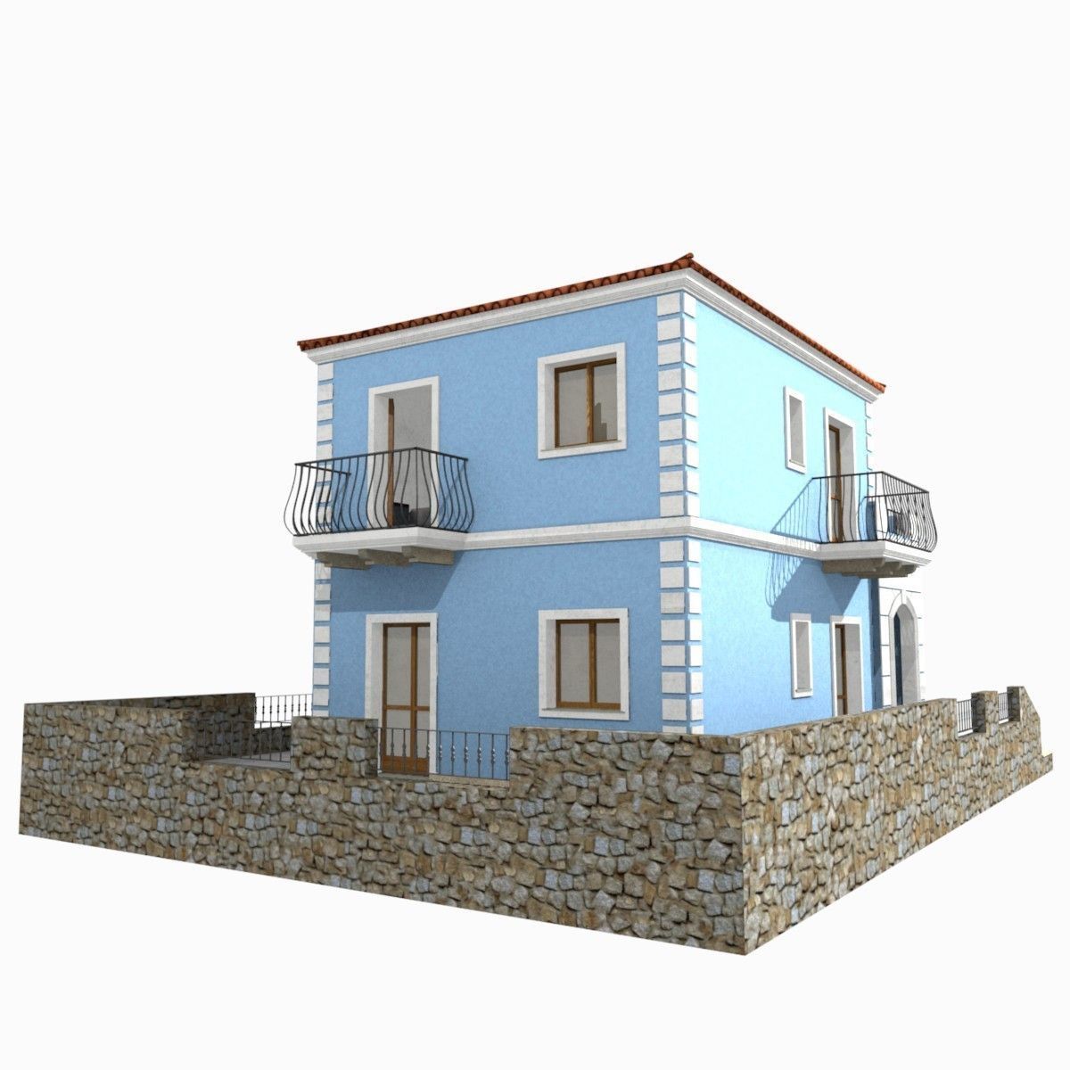Tho Storey Building - House Low-poly 3D model_16