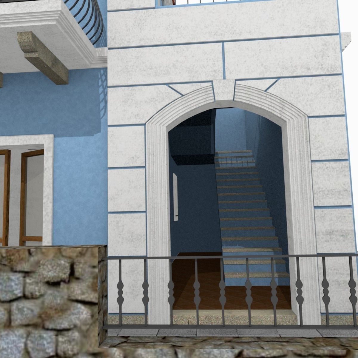 Tho Storey Building - House Low-poly 3D model_20