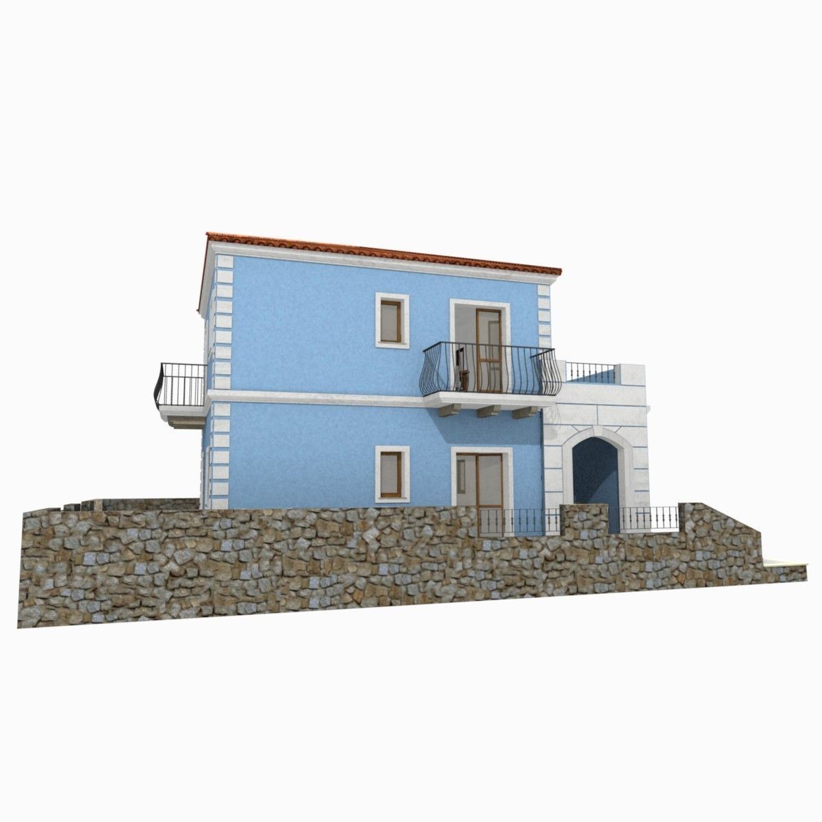 Tho Storey Building - House Low-poly 3D model_15