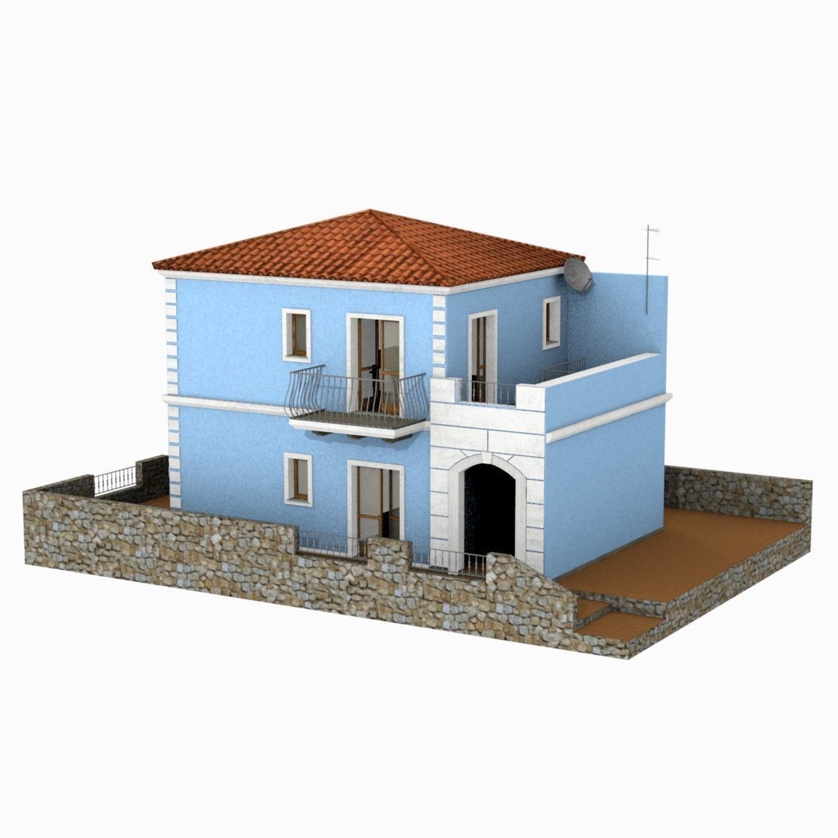 Tho Storey Building - House Low-poly 3D model_12