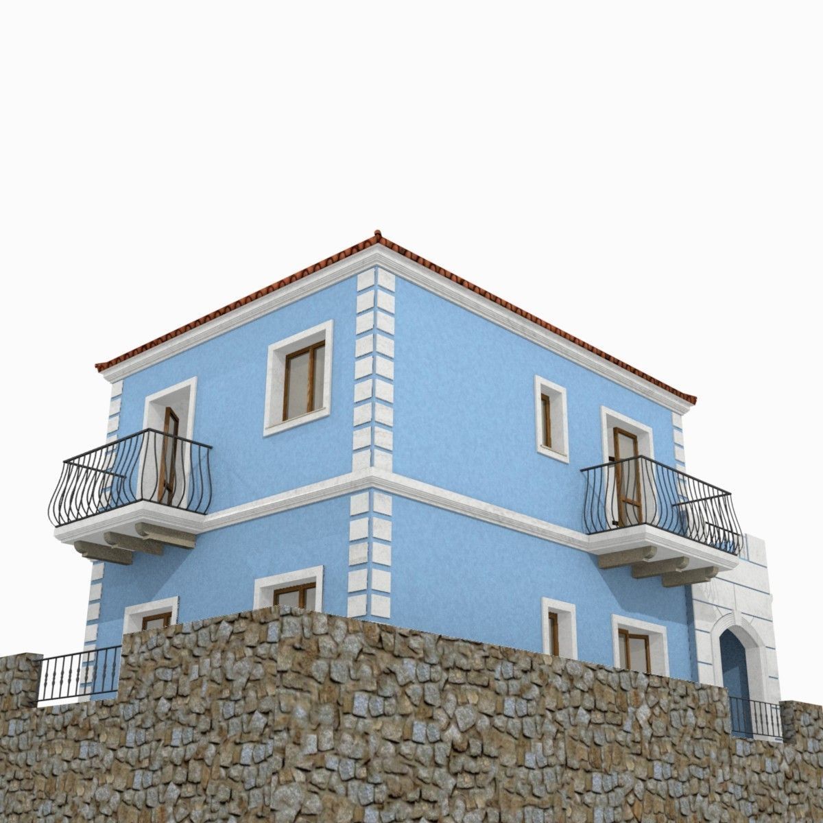 Tho Storey Building - House Low-poly 3D model_14