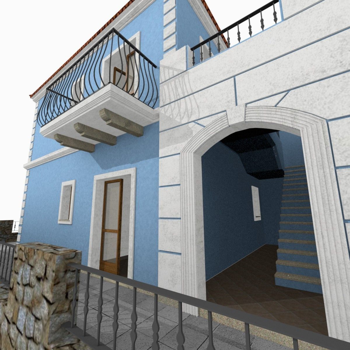 Tho Storey Building - House Low-poly 3D model_18