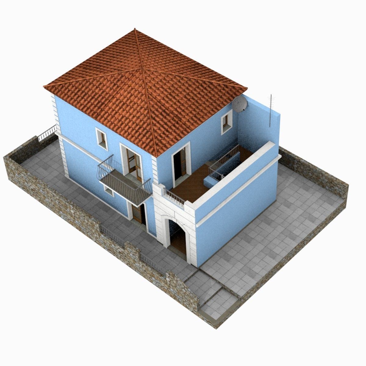 Tho Storey Building - House Low-poly 3D model_13