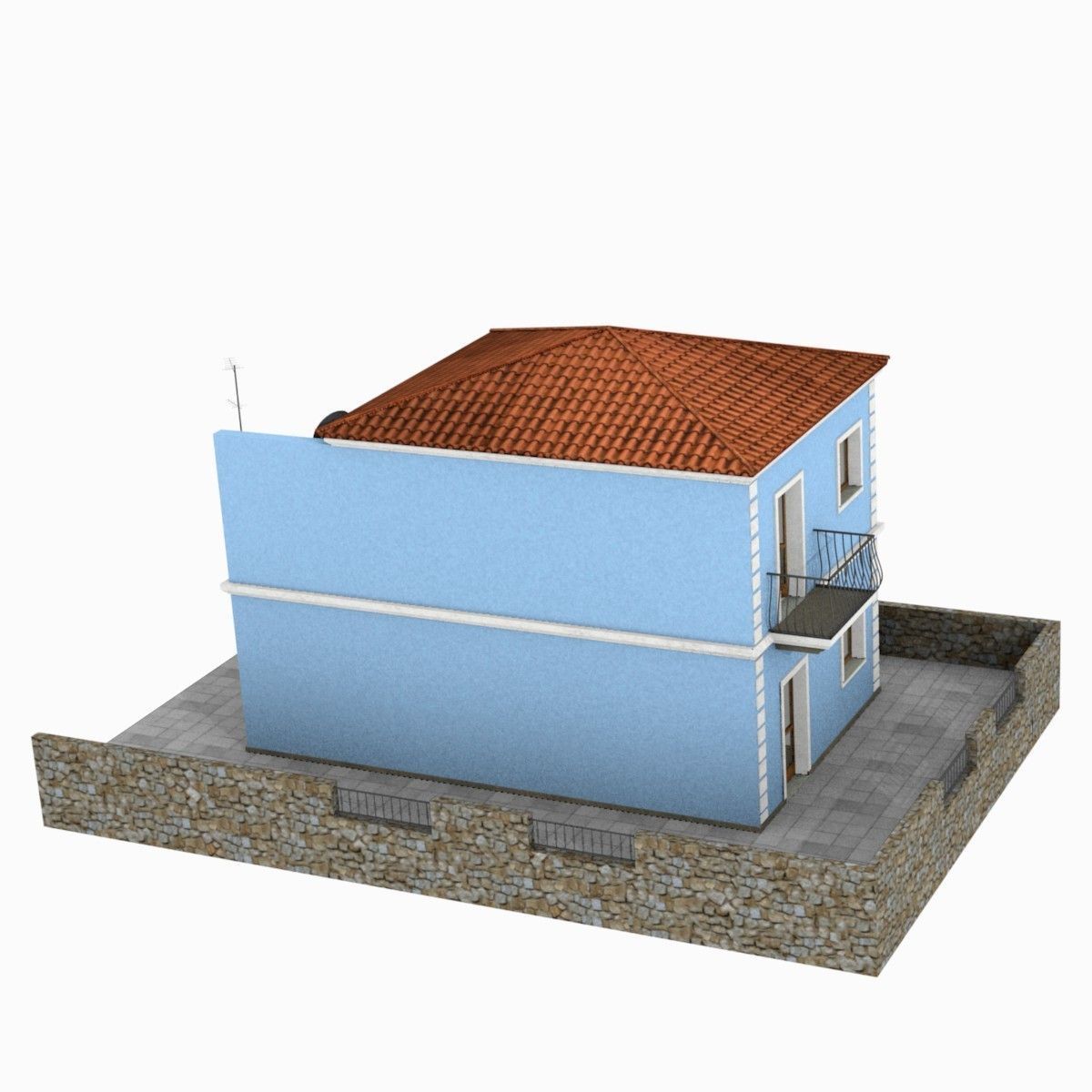 Tho Storey Building - House Low-poly 3D model_6