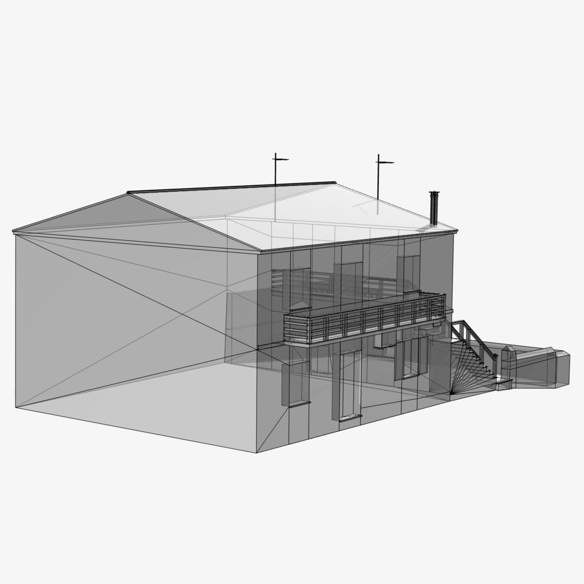 Village Home  N-E Low-poly 3D model_10